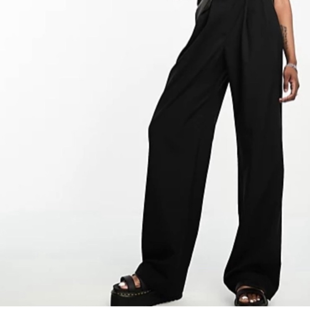 NWT ASOS Tall wide leg pants in black